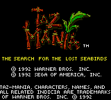 Taz-Mania - The Search for the Lost Seabirds Title Screen
